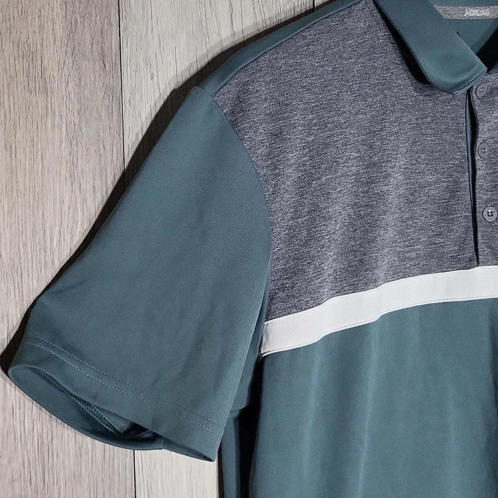 Adidas Mens Medium‎ Novelty Colorblock Jersey Golf Polo Shirt Preppy Sports
